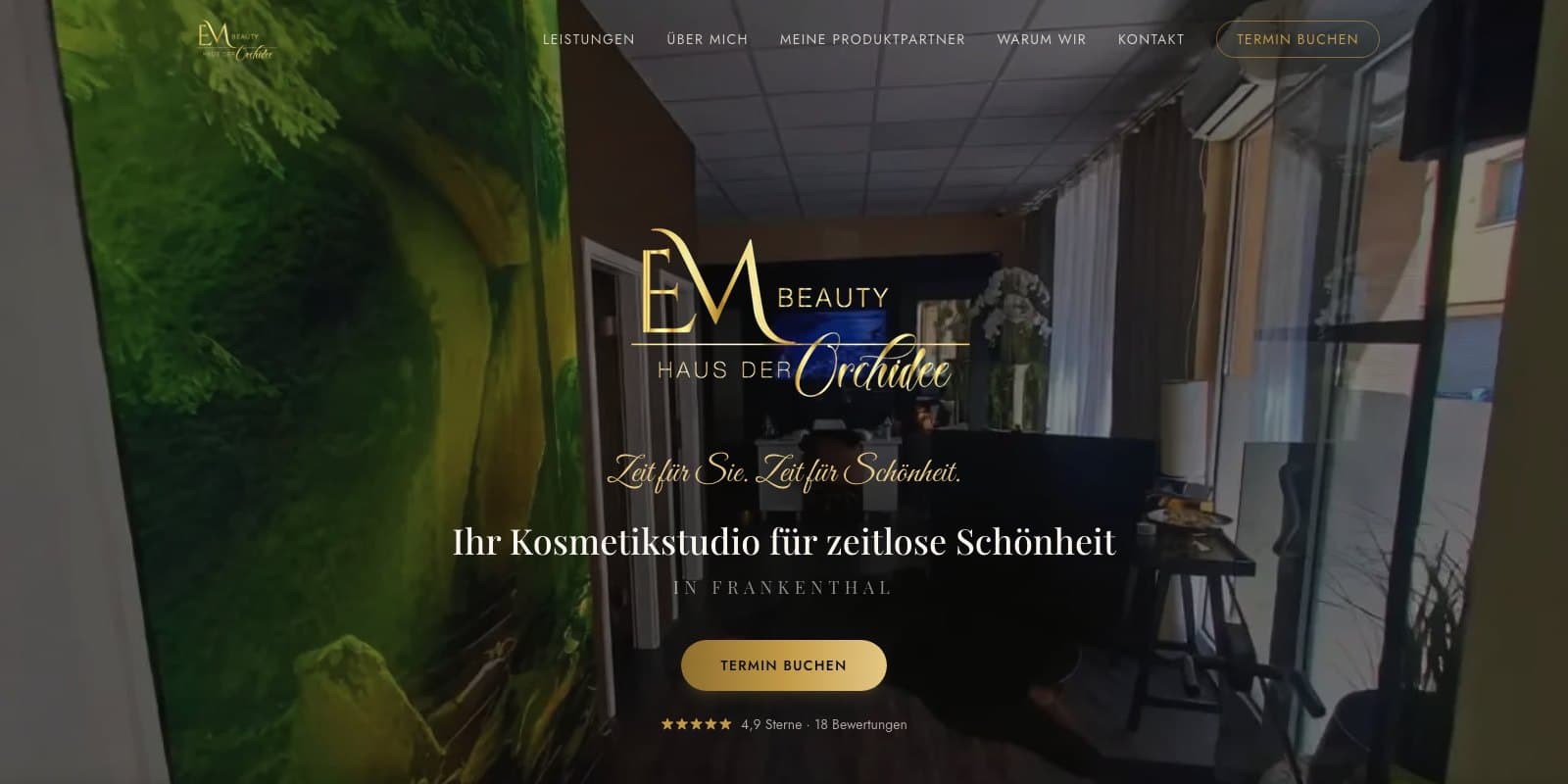 EM Beauty – Haus der Orchidee, Website-Startseite